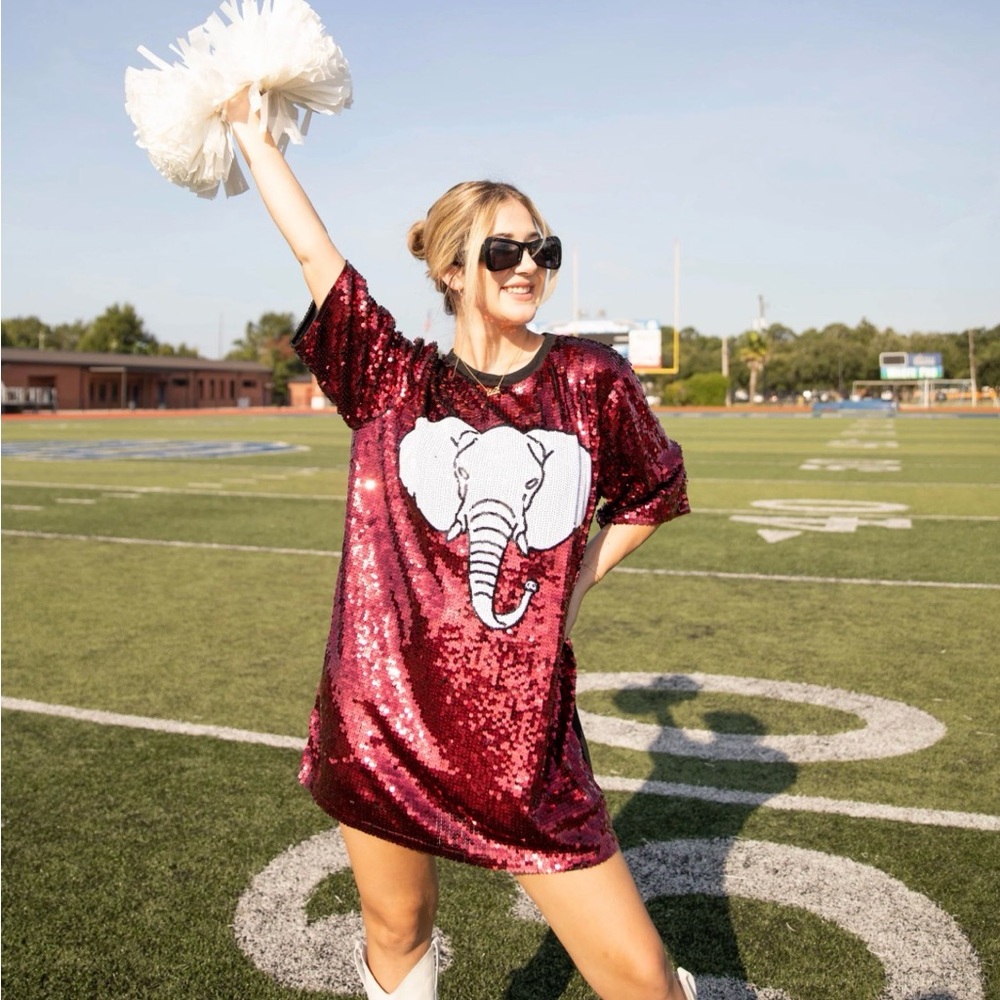 Alabama Sequin Elephant Dress 🐘❤️ One Size | Game Day
